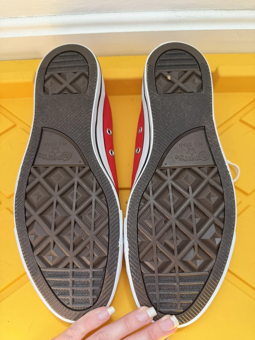 Converse Kids Red Low Top Canvas Sneakers with White Accents - Picture 2 of 2